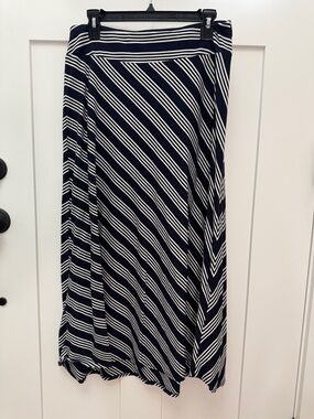Talbot’s Striped Navy and White A-Line Women's Skirt